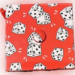🍄Red Dice Pattern Retractable Tape Measure Square Box Covering Dice Pull Tab